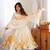 Designer organza silk floral print anarkali gown with pant & gota patti dupatta