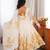 Designer organza silk floral print anarkali gown with pant & gota patti dupatta