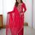 Designer faux georgette palazzo suit with thread & sequins work dupatta