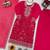 Designer faux georgette palazzo suit with thread & sequins work dupatta