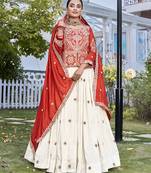 Designer Pure Vichitra Kurti with Tissue Silk Lehenga & Embroidered Dupatta for Women
