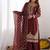 Designer pure fendy silk sharara suit set with heavy embroidery beads work & dupatta