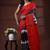 Crimson red & black  malmal cotton saree with traditional batik inspired handblock print design