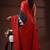 Crimson red & black  malmal cotton saree with traditional batik inspired handblock print design