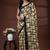 Beige & black geometric printed  malmal cotton saree with contrast border