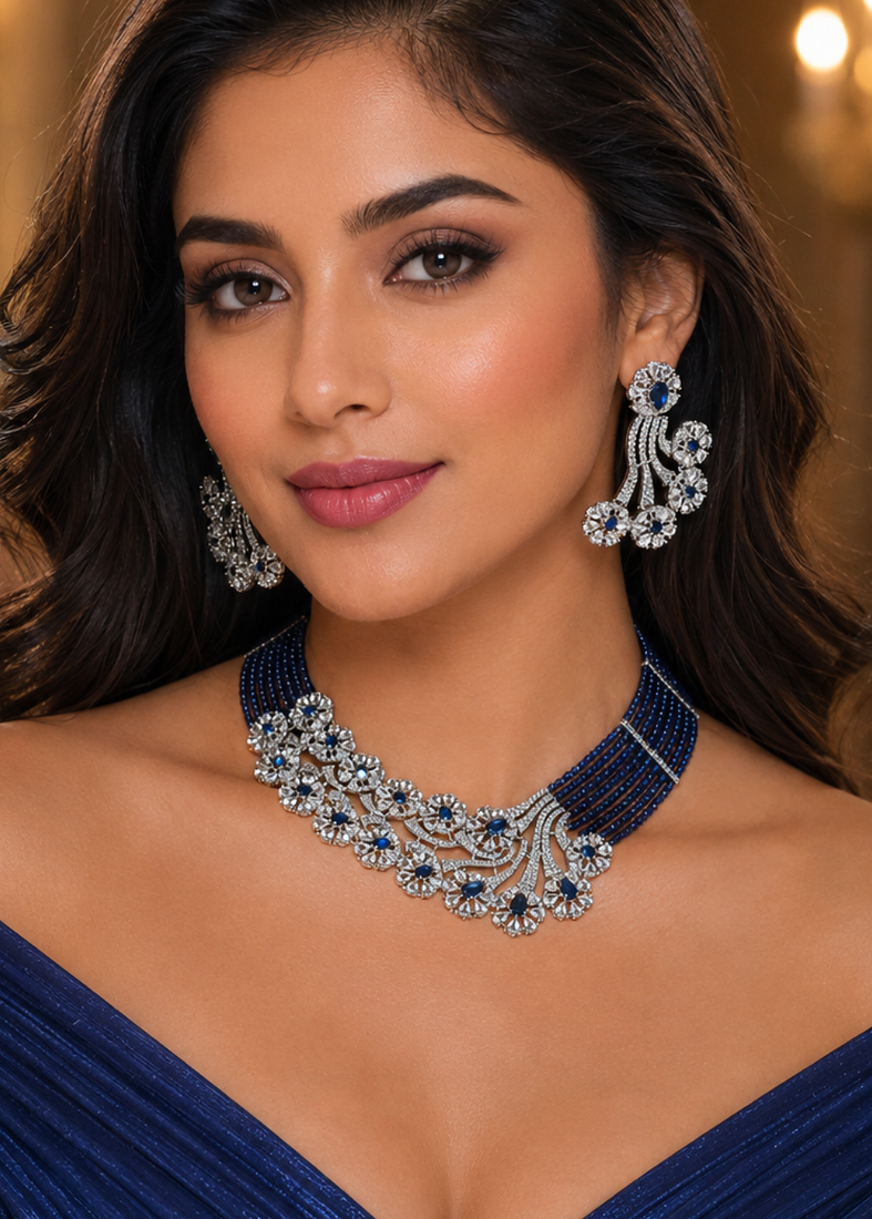 Royal blue majesty ad necklace ensemble