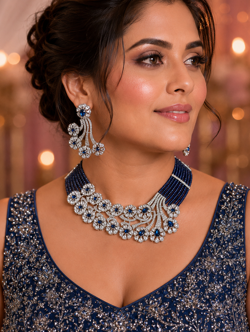Royal blue majesty ad necklace ensemble