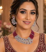 Ruby royale american diamond necklace set