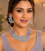 Lavender royale american diamond necklace set