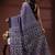 Blue & maroon traditional printed  malmal cotton saree with black border