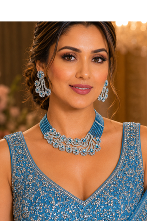 Ocean royale american diamond necklace set 1