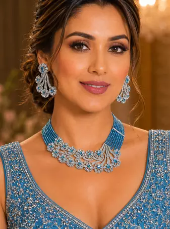 Ocean royale american diamond necklace set