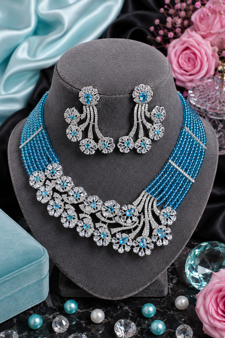 Ocean royale american diamond necklace set