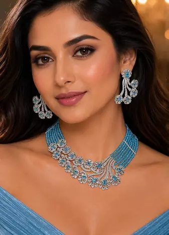 Ocean royale american diamond necklace set