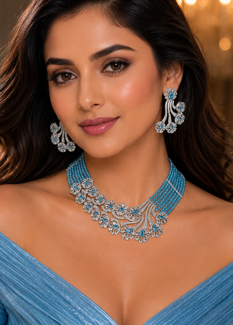 Ocean royale american diamond necklace set
