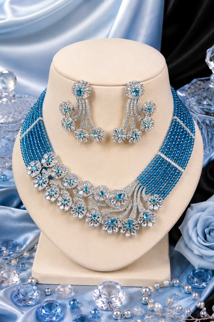 Ocean royale american diamond necklace set