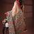 Cream  malmal cotton saree in black handblock kalamkari saree with red contrasting border
