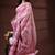 Pastel pink silk blend kantha saree with hand-embroidered fish & vine nakshi pallu