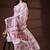 Pristine white silk blend kantha saree with red floral & paisley nakshi work
