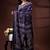 Royal purple silk blend kantha saree with silver paisley & floral woven design