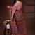 Rust red  malmal cotton saree with all-over traditional hand-block prints and panelled pallu