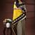 Bold geometric malmal cotton saree in black & cream with vibrant yellow block borders