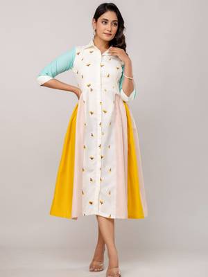 cotton embroidered midi dress 1