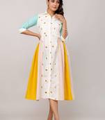 cotton embroidered midi dress