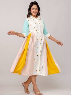 cotton embroidered midi dress 2