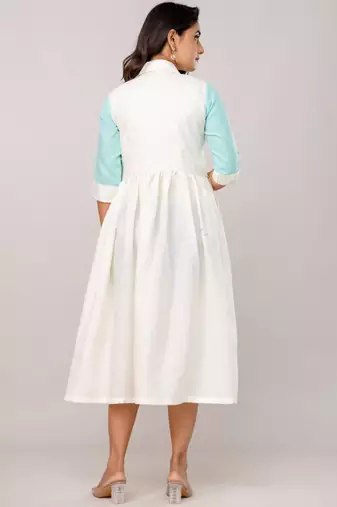 cotton embroidered midi dress