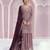 Peach color embroideried chinon semi stitched palazzo suit