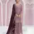 Peach color embroideried chinon semi stitched palazzo suit