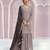 Grey color embroideried chinon semi stitched palazzo suit