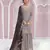 Grey color embroideried chinon semi stitched palazzo suit