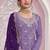 Lavender color embroideried chinon semi stitched palazzo suit