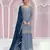 Sky blue color embroideried chinon semi stitched palazzo suit