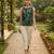 Womens black viscose rayon tropical printed boat neck regular top