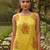 Womens yellow viscose rayon floral printed boat neck regular top