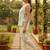 Womens off white cotton floral printed boat neck regular top