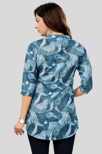  cotton blend printed short kurti