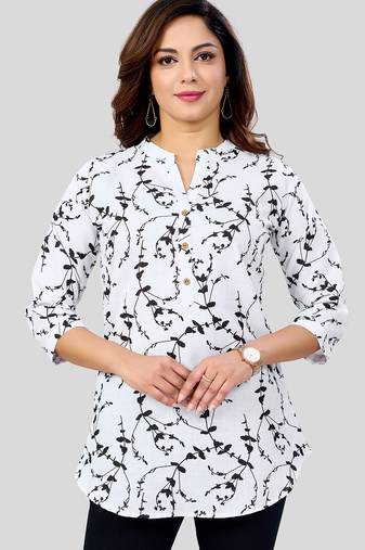  cotton blend printed short kurti