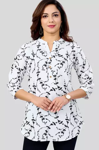  cotton blend printed short kurti
