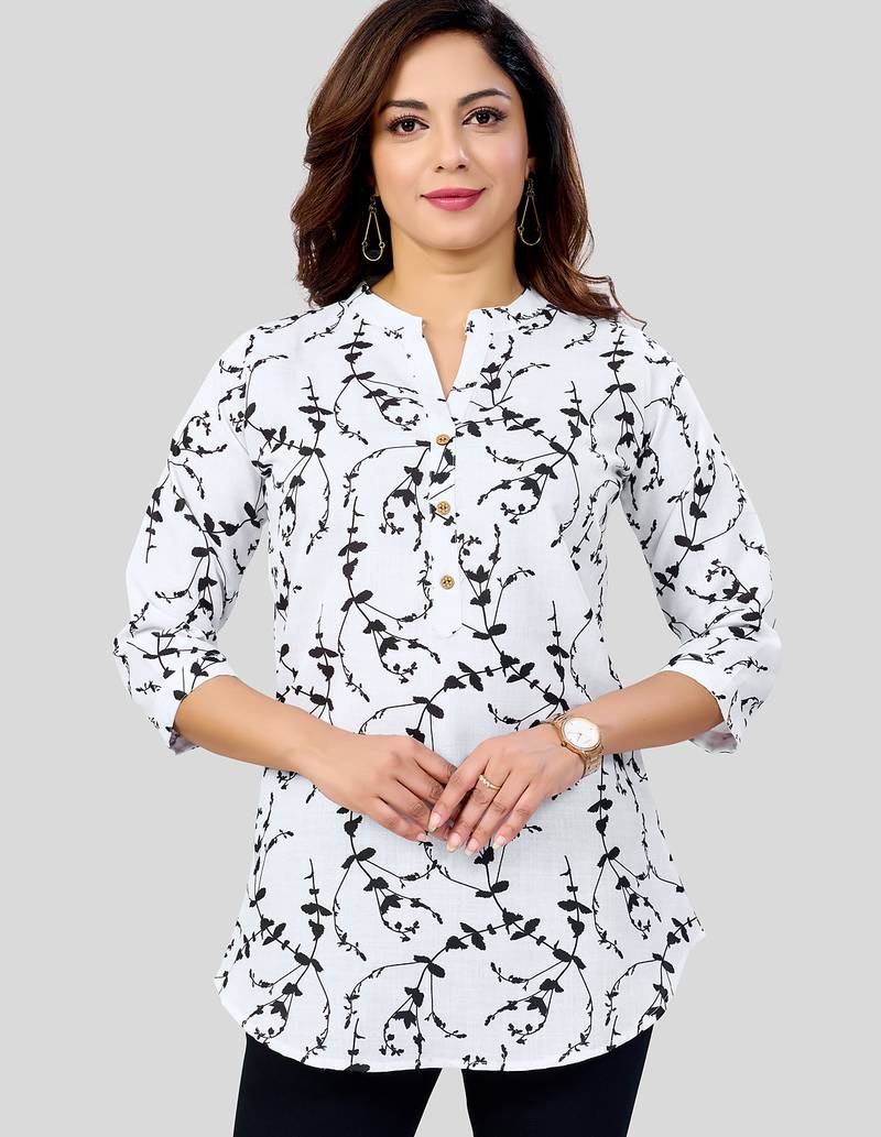  cotton blend printed short kurti