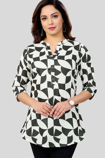  cotton blend printed short kurti