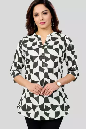  cotton blend printed short kurti