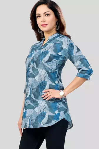 cotton blend printed short kurti