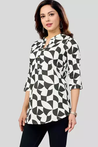  cotton blend printed short kurti