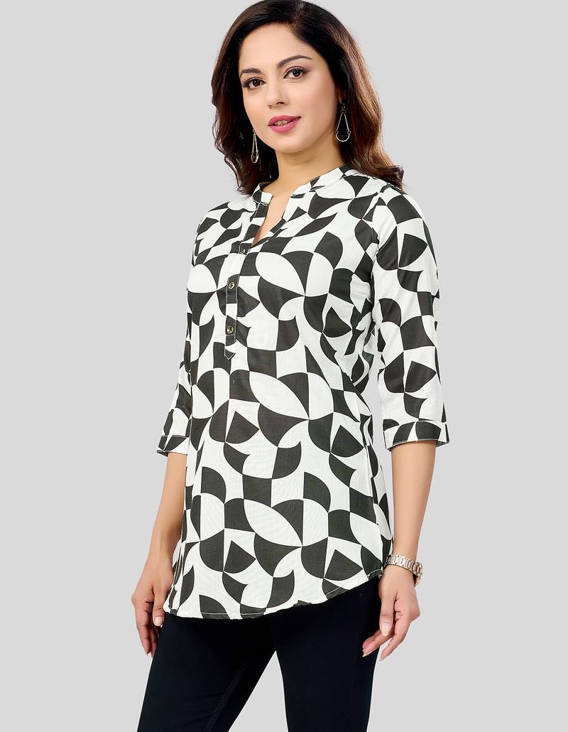  cotton blend printed short kurti