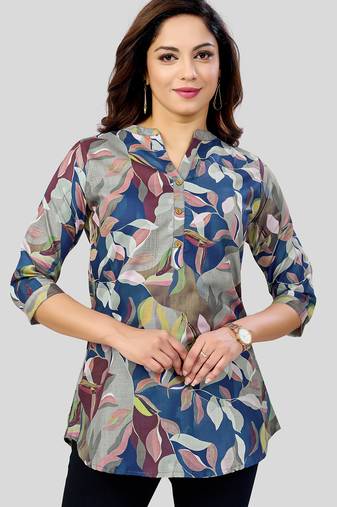 cotton blend printed short kurti