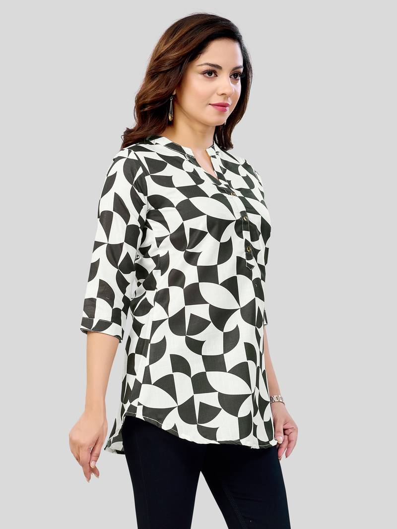  cotton blend printed short kurti